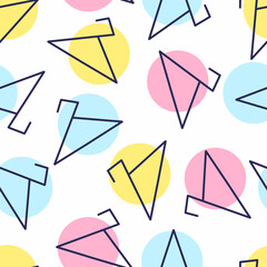 Seamless pattern coat hanger bright blue yellow pink colors creative abstract vector illustration background.