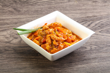 Meat goulash with vegetables
