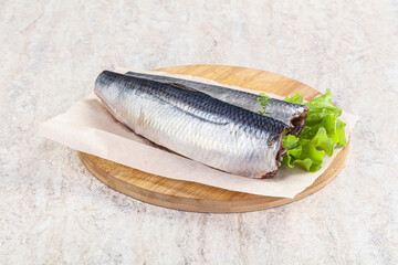 Herring fillet with skin for cooking