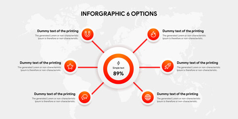 infographic design template for business 6 options