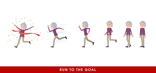 flat type Purple clothes grandma_start-gole