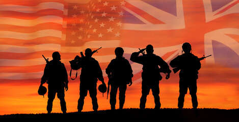 GB and USA NATO alliance. Concept - patriotism, honor .