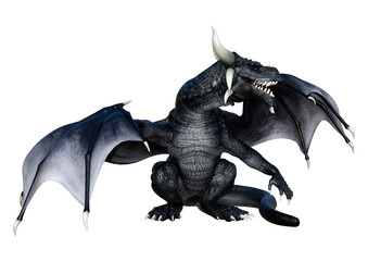 Fototapeta premium 3D Rendering Fairy Tale Dragon on White