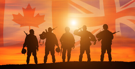 Greeting card for Poppy Day , Remembrance Day . Canada and Great Britain celebrations. Concept - patriotism, honor .