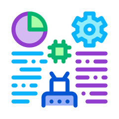 robot machine learning color icon vector illustration