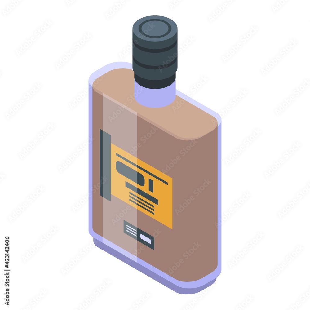 Poster bourbon scotch icon. isometric of bourbon scotch vector icon for web design isolated on white backgr