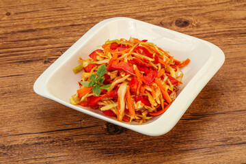 Cabbage salad with carrot and pepper