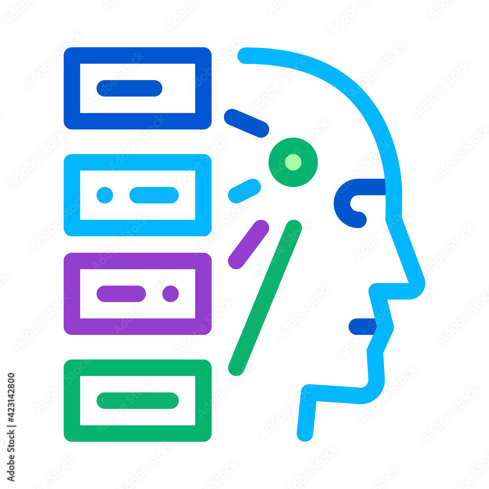 Poster algorithm machine learning color icon vector illustration