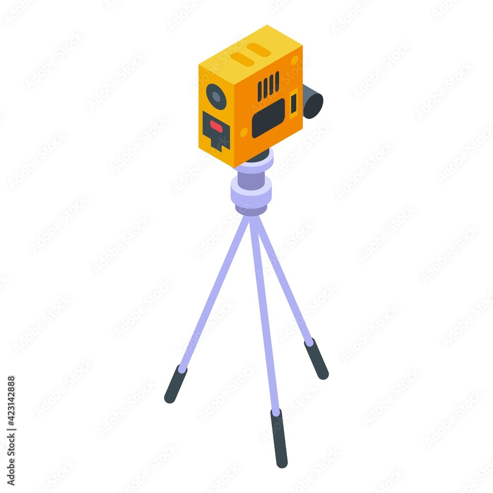 Poster road tripod icon. isometric of road tripod vector icon for web design isolated on white background