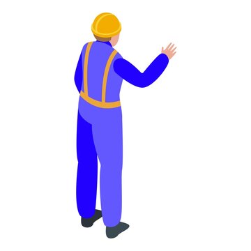 Road worker icon. Isometric of road worker vector icon for web design isolated on white background