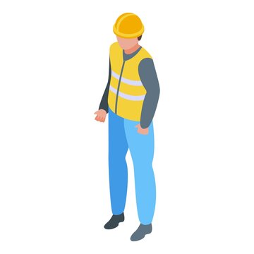 Highway worker icon. Isometric of highway worker vector icon for web design isolated on white background