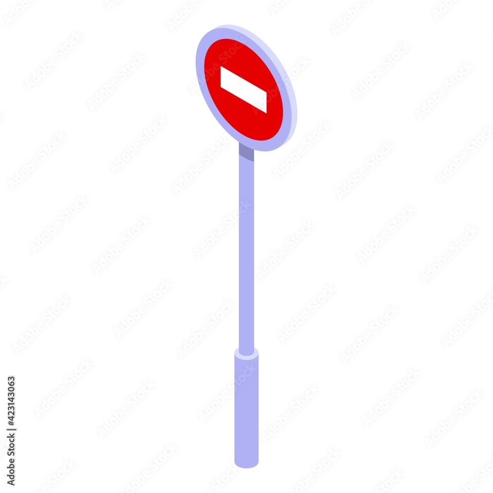Poster stop road indicator icon. isometric of stop road indicator vector icon for web design isolated on wh