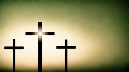 Jesus cross symbol on light abstract background and good friday concept