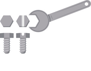 Wrench. Bolt driver. Repair inventory.