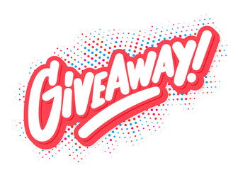 Giveaway. Vector handwritten lettering banner.