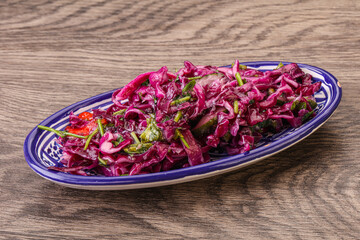 Pickled red cabbage with herbs