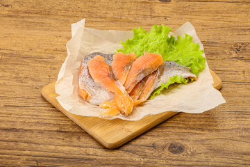 Sliced natural wild trout fillet