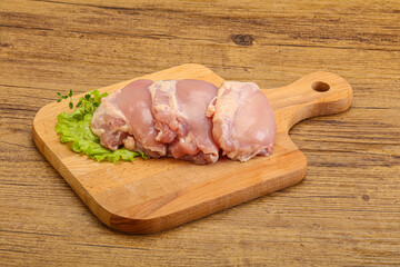 Raw chicken boneless and skinless leg