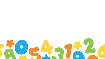 Colorful and playful numbers bottom border seamless pattern background. Perfect for nursery, kids playroom and classroom.