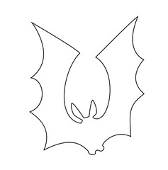 Silhouette of a bat on a white background