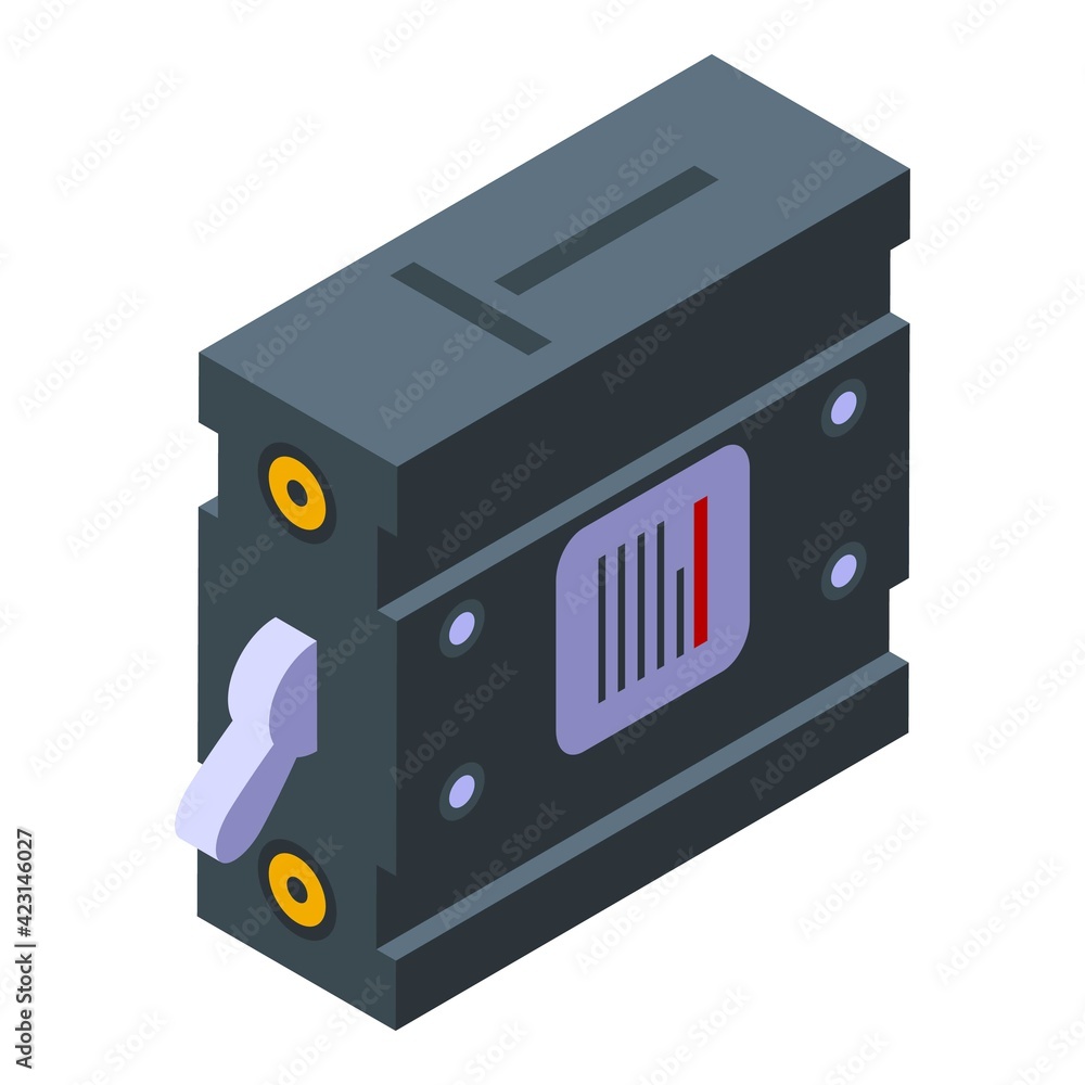 Poster automatic breaker icon. isometric of automatic breaker vector icon for web design isolated on white 