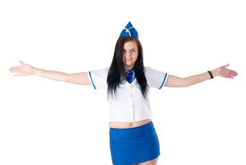 Young beautiful air hostess
