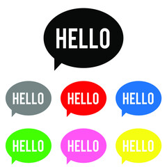 Hello icon vector set. greeting illustrator sign collection. Hi symbol or logo.