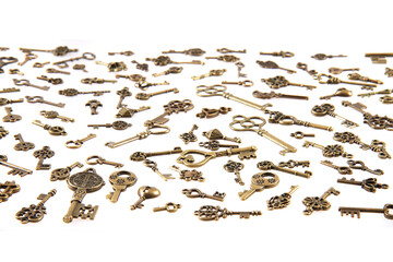 old vintage keys isolated