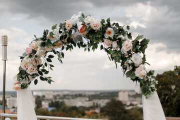 arch decorated with flowers