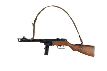 Weapon Shpagin submachine gun on a white background