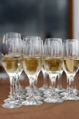 champagne glasses on the table