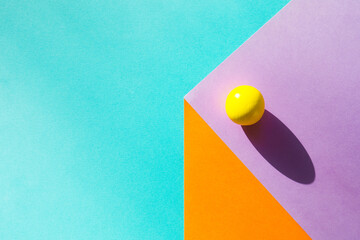 bright minimal geometric background in trending colors with hard shadow
