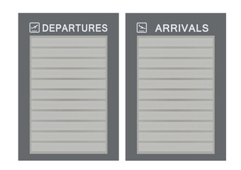 Blank departures and arrivals board. vector