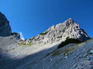 View of Zelenjak mountain in Karavanke montains, Slovenia and a scree bellow