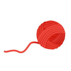 Red ball of wool yarn vector icon - obrazy, fototapety, plakaty