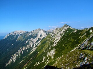 View of mountain Vogel in Julian alps and Triglav national park, Slovenia