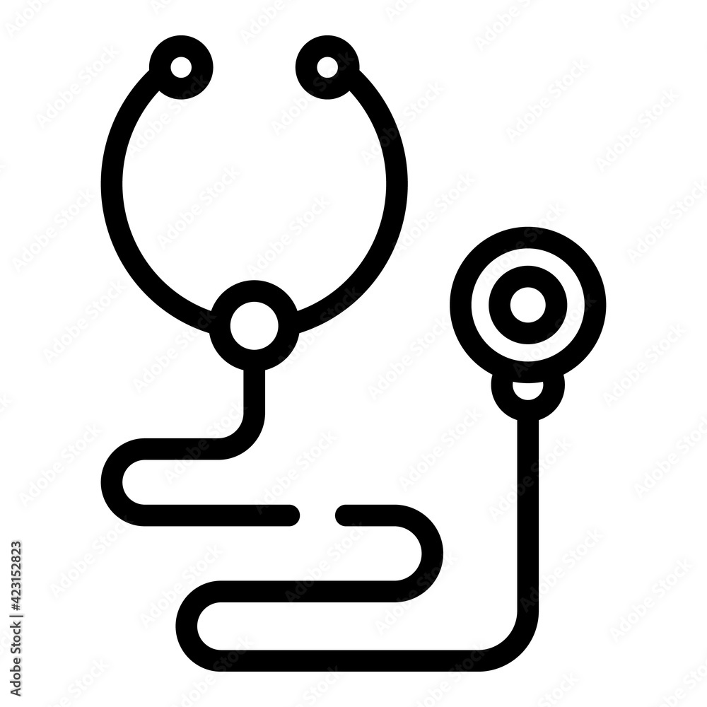Aufkleber stethoscope icon. outline stethoscope vector icon for web design isolated on white background
