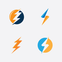 Fototapeta na wymiar Set Lightning , Flash logo Template vector icon