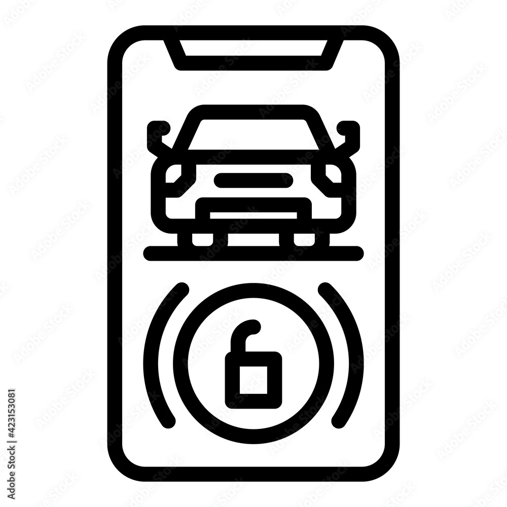 Poster car wireless key icon. outline car wireless key vector icon for web design isolated on white backgro