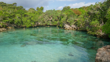 Colorful view of turquoise tropical Weekuri lagoon on Sumba island, East Nusa Tenggara, Indonesia © Cyril Redor