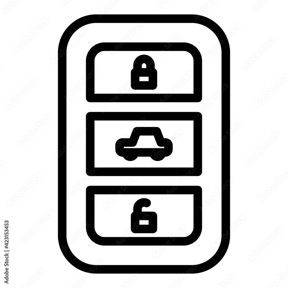 Aufkleber lock smart key car icon. outline lock smart key car vector icon for web design isolated on white bac