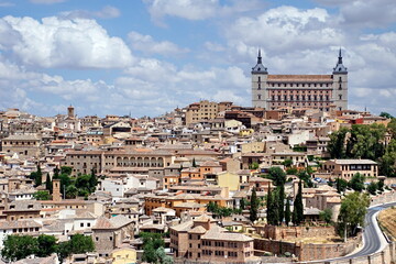 Panorama of the old city of Toledo, the former capital of Spain.