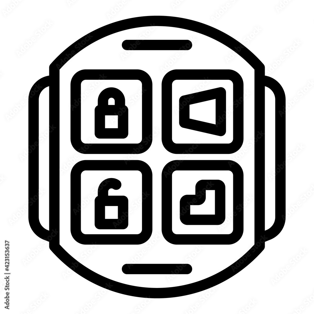 Poster automatic key car icon. outline automatic key car vector icon for web design isolated on white backg