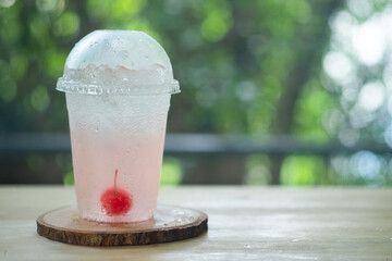 Lychee juice punch mix with soda drink