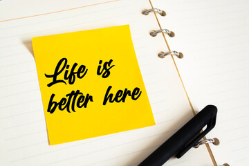 Text life is better here on the short note texture background