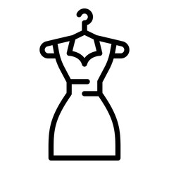 Dress donation icon. Outline dress donation vector icon for web design isolated on white background