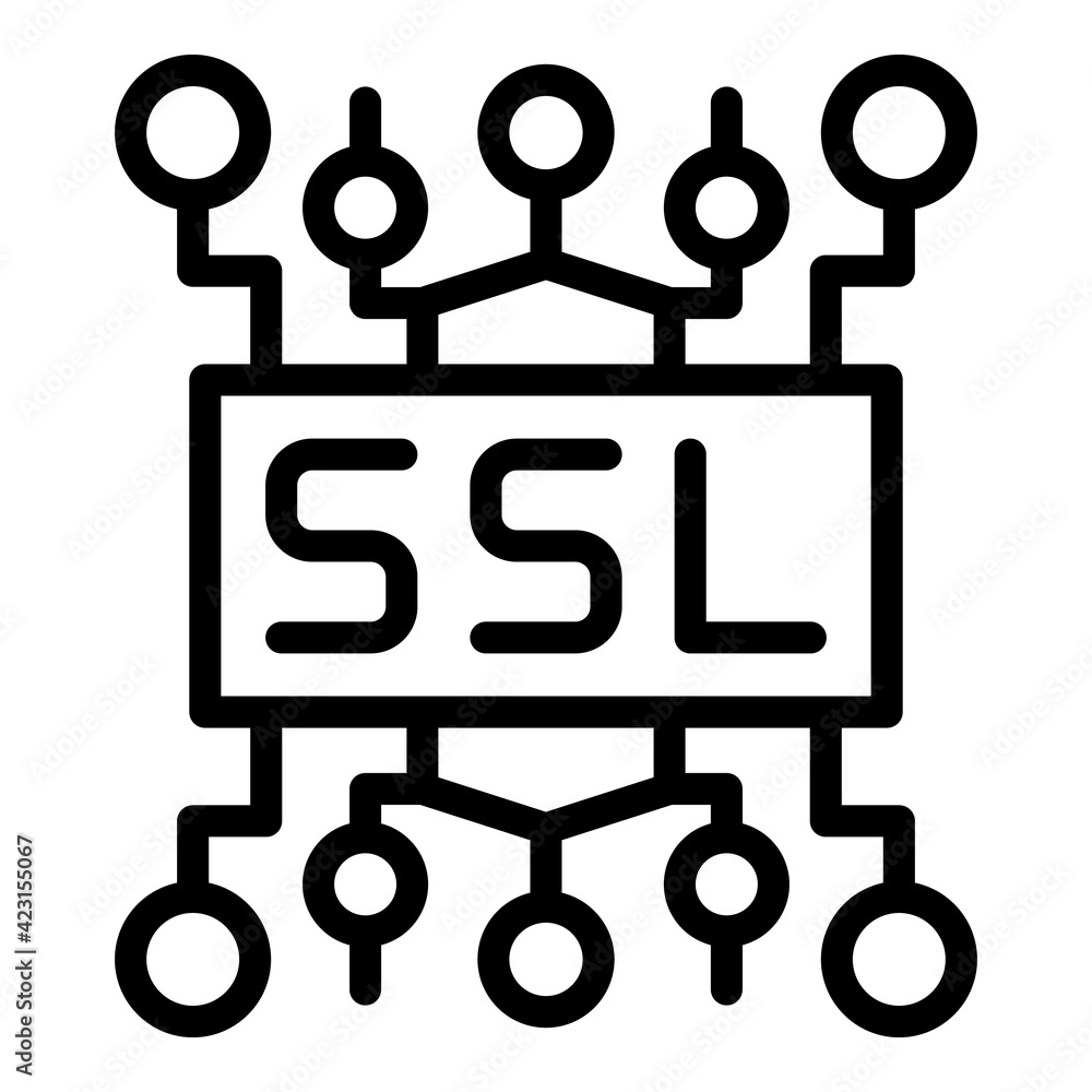 Poster ssl certificate icon. outline ssl certificate vector icon for web design isolated on white backgroun