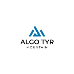 Unique, bold logo design about a mountain on a white background.
EPS10, Vector.