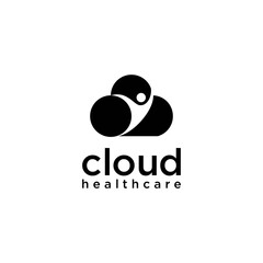  people cloud icon training  logo design vector