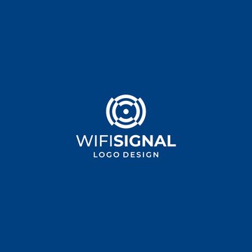 Unique and minimalist logo design about wifi and signal on blue background.
EPS10, Vector.